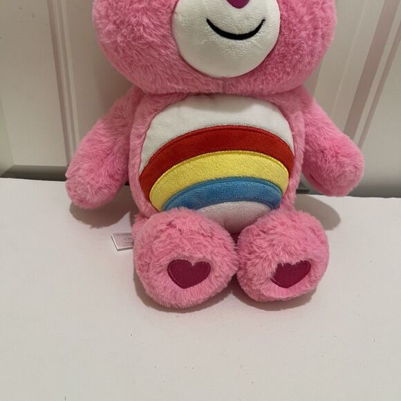 Care Bears CHEER BEAR Plush Stuffed Animal Rainbow Pink 13" Toy 2020 - Picture 3 of 10